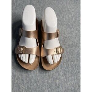 Cat & Jack Drew Double Buckle Molded Slip-On Footbed Sandals Rose Gold Size 3